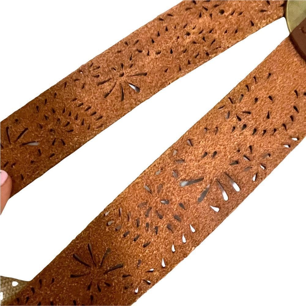 Coldwater Creek Leather perforated belt Sz S‎ boho western - Picture 6 of 8